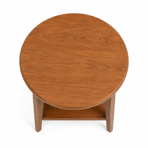<b>Solid</b> Teak <b>Round</b> <b>Dining</b> <b>Table</b> Open Shelf Scandinavian Minimalist Eco-Friendly Durable Waterproof 2-Seater for Villa Hotel Use - Product Image 3