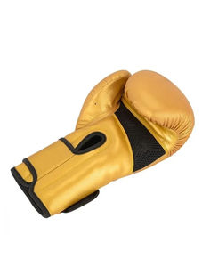 Guantes de Boxeo de Piel Personalizados al por Mayor, de Alta Calidad, Nuevo Estilo, para Entrenamiento de Boxeo, Negros y Dorados - Product Image 4