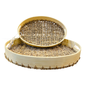 <b>Round</b> <b>Wicker</b> Storage <b>Basket</b> Natural Rattan Organizer Bin with Handle for Clothing Shoes Bathroom Home Decor - Product Image 2