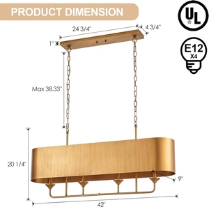 Lustre linéaire doré en gros, suspension moderne en laiton brossé, prix d'usine, lampe suspendue de luxe en métal - Product Image 2