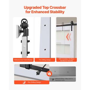 Kit Hardware per Porta Scorrevole in Vetro con Pannello MDF ad Alta Resistenza 42 X 84 Pollici, Impermeabile in PVC, Facile Installazione per Soggiorno - Product Image 5
