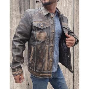 Chaqueta de Cuero Auténtica Original para Hombre, Chaqueta de Motociclista de Cuero Vacuno Negro para Invierno, Proveedor OEM - Product Image 2