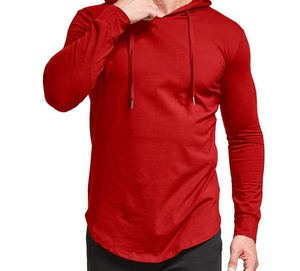 Sudadera con Capucha para Hombre, Manga Larga, Fácil de Usar, Color Rojo Sólido, Tejido de Punto, 100% Algodón, Felpa, 300g, Transpirable, Informal, para Otoño - Product Image 3