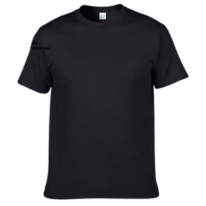 T-shirt en coton noir à manches courtes et col rond pour homme, coupe classique, jersey décontracté, couleur unie - Product Image 2