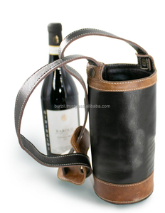 Sac à vin en cuir fait main en cuir fourre-tout à vin avec bandoulière LEB-0027 - Product Image 4