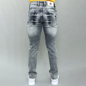 Jeans bleus stretch de qualité supérieure pour hommes, best-seller, taille mi-haute, marque Gex. - Product Image 4