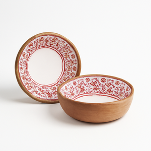 Handmade Wooden Enamel Printed Bowl for Iftar Serving <b>Decorative</b> Ramadan Supplies - Product Image 3
