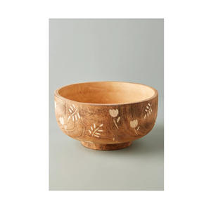 Bol de service en bois brun naturel Design fait à la main Portable décoration d'événement et accessoire de service de plat personnalisé de table - Product Image 1