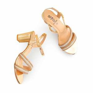 Sandales dorées fantaisie pour femmes - Product Image 1