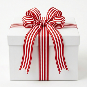 Ruban gros-grain rayé rouge et blanc de 38 mm de Neelkamal Industries pour emballages cadeaux festifs, nœuds pour cheveux et décorations de fête - Product Image 3