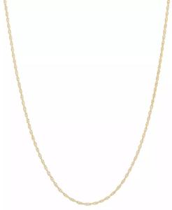 Collana leggera in oro giallo 14k, catena in corda leggera da 16 "(1mm) | Machy's - Product Image 1