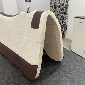 Chất Lượng Tốt Nhất New Zealand Len Phong Cách Phương Tây Len Cảm Thấy Yên Miếng Đệm Da Dầu Đường Viền Và Hình Đường May - Product Image 2