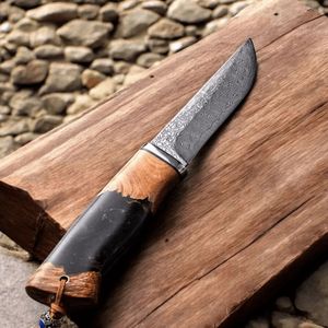 Cuchillos de Caza Resistentes con Hoja Fija de Acero, Mango Curvo de Madera y Funda de Cuero para Camping y Actividades al Aire Libre - Product Image 5