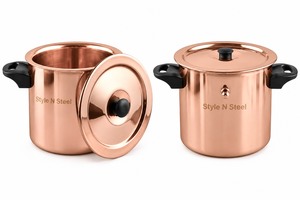 Copper Color Stainless Steel Double Boiler Melting <b>Pot</b> with <b>Lid</b> and Side Handles for Beekeeping - Product Image 3