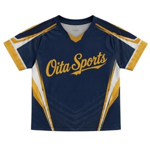 เสื้อลาครอสแบบยูนิเซ็กซ์ สีกรมท่า-ทอง  ผ้าโพลีเอสเตอร์น้ำหนักเบา พิมพ์ลายแบบซับลิเมชั่น  เสื้อกีฬาแบบกลับด้านได้ เหมาะสำหรับทีมแข่งขัน - Product Image 1