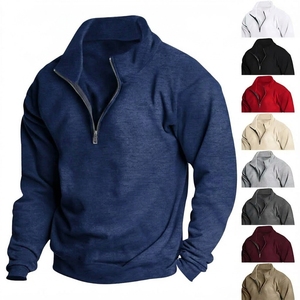 Sudadera con capucha de forro polar para hombre, cuello alto, manga larga, corte regular, cálida para otoño e invierno, venta al por mayor - Product Image 5