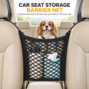 Red de seguridad para mascotas entre asientos delanteros, malla elástica ajustable para perros, barrera de seguridad para vehículos SUV, organizador de almacenamiento para mascotas - Product Image 6