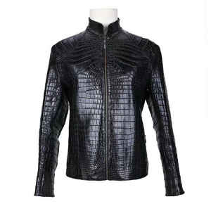Veste en cuir PU marron gaufré pour homme, col rabattu décontracté, fermeture éclair sur le devant, coupe classique, pour l'automne, style motard en cuir noir pour homme - Product Image 2