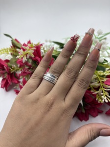 <b>Silver</b> Plated Spinner <b>Ring</b> Handmade Rotating Anxiety Band <b>Adjustable</b> Fidget <b>Ring</b> for Women - Product Image 3