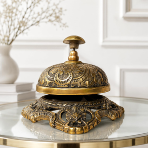 Luxury <b>Brass</b> Service <b>Bell</b> for Hotel Office & Restaurant Reception Desk-Durable Decorative Counter Call <b>Bell</b> - Product Image 1