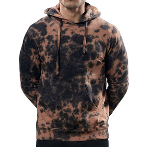 Sweat à capuche en molleton pour homme, 100% coton, respirant, séchage rapide, style décontracté, hiver, tie-dye, impression personnalisée du logo, haute qualité, faible MOQ - Product Image 1
