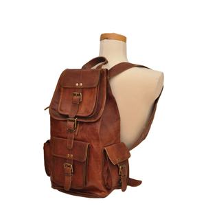 Sac à dos en cuir de buffle véritable ciré personnalisé, style minimaliste pour femmes, sac de voyage, d'école, de bureau, pour un usage quotidien - Product Image 2