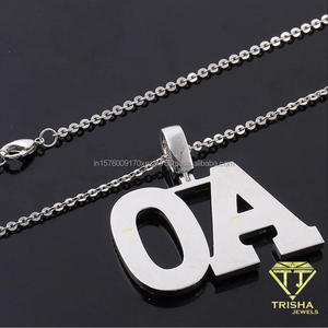 Collar con Colgante de Letra del Alfabeto AO Premium, Diseño Detallado, Joyería Brillante de Moda, Accesorio para Venta al Por Mayor - Product Image 2