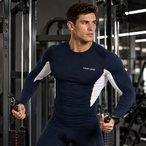 Custom Color Combination Men's Long Sleeve Training <b>Compression</b> <b>Shirt</b> Spandex/Polyester Quick Dry Breathable Cooling <b>Compression</b> - Product Image 5