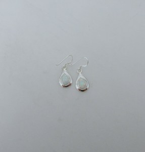 Boucles d'oreilles en opale blanche, argent sterling, opale scintillante, bijoux pierre de naissance d'octobre, cadeau élégant pour elle - Product Image 4