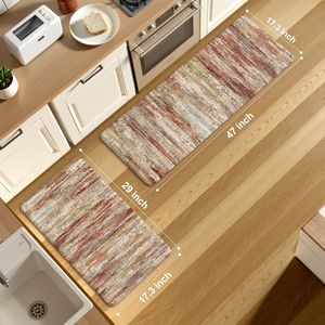 Set di 2 Tappetini Antifatica per Cucina, Antiscivolo, Stile Rustico, con Pavimento Ammortizzato, Facili da Pulire, Soluzioni per Pavimentazione Cucina - Product Image 3