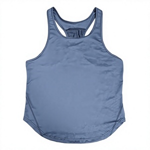 Débardeur de sport noir pour homme Alitza à ourlet incurvé, col rond, en Spandex/Coton/Fibre de bambou, séchage rapide, respirant, pour la musculation - Product Image 2