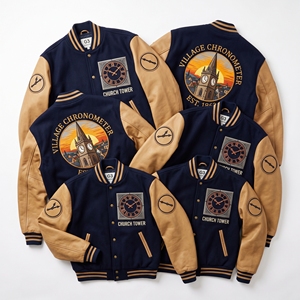 Chaqueta Letterman al por mayor, abrigo universitario de lana verde bosque, bordado High Alpine Ways, mangas de cuero marrón, estilo bomber. - Product Image 6