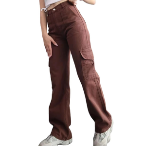 Pantalones de Moda para Mujer 2026, Pantalones Casuales con Logotipo Personalizado, Pantalones Anchos Tipo Cargo para Mujer, Jeans para Dama - Product Image 6