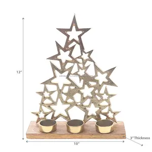 Elegante Portavelas Decorativo de Acero Inoxidable con Acabado Vintage, Decoración Festiva para Navidad, Bodas y Fiestas, Decoración Interior Moderna de Primera Calidad - Product Image 1