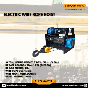 รอกไฟฟ้าแบบใช้ลวดสลิงสำหรับงานหนัก INOVIC CRM 1-25 ตัน |   ระบบป้องกัน IP55 ใหม่ ยกสูงได้ 12 เมตร มอเตอร์ 1.5 กิโลวัตต์ ทำงานราบรื่น - Product Image 4
