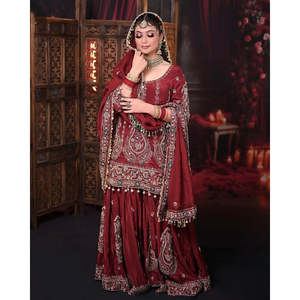 Designer 2XL Party Wear <b>Top</b> & Dupatta Set Elegant Plazzo with Beautiful Embellishments - Product Image 3