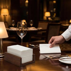 กระดาษเช็ดปากแบบพรีเมียมรีไซเคิล 2 ชั้น สำหรับมื้อค่ำ กระดาษเช็ดปากแบบใช้แล้วทิ้งคุณภาพสูง ผู้จัดจำหน่ายกระดาษเช็ดปากแบบใช้แล้วทิ้งสำหรับโต๊ะอาหาร - Product Image 1