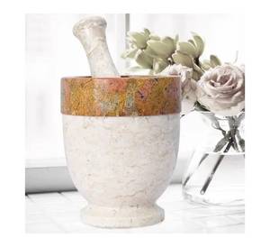 Ensemble mortier et pilon en marbre durable, modèle personnalisé, motif élégant, technique de polissage, boîte en bois, usage culinaire - Product Image 2