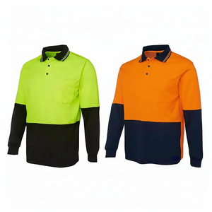 Chemise à manches courtes haute visibilité pour homme, unie, vêtement de travail de sécurité, grande taille, décontractée, respirante, en toile écologique 220g avec bande réfléchissante - Product Image 1
