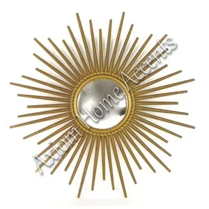 Miroir mural en métal sculpté pour les intérieurs rustiques modernes de style farmhouse par Axiom Home Accents, idéal pour les couloirs et les dressing. - Product Image 3