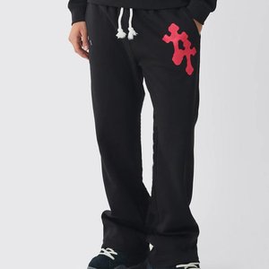 Conjunto Deportivo con Capucha para Hombre, Color Negro, con Estampado de Esqueleto Blanco y Cruz Roja, Manga Larga, Estilo Urbano, Otoño, Corte Regular - Product Image 5