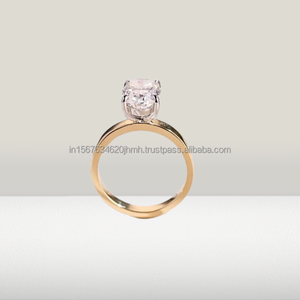 Bague de fiançailles en diamant naturel certifiée GIA Design personnalisé en or 18K pour mariage ou fête-Bijoux en vrac d'un fournisseur de confiance - Product Image 2