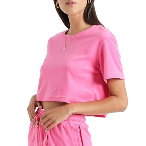 Ensemble de short d'été de créateur-Cute Crop Short Set Custom Lounge Wear Clothing 2 Piece Short for Women - Product Image 1