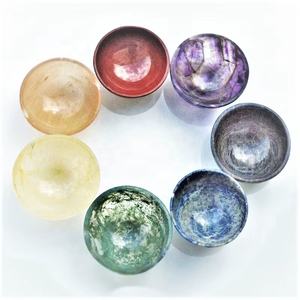 Wholesale Polished 7 Chakra Agate Bowl Set Hand Carved Crystal Kitchen Decor Natural <b>Magnesia</b> <b>Crafts</b> <b>Magnesia</b> <b>Crafts</b> - Product Image 3