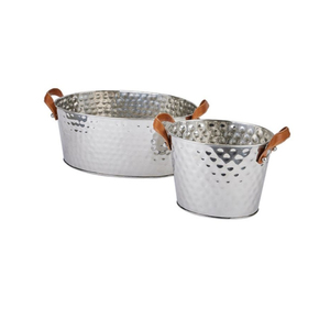 Cubo de hielo vintage de metal con forma de barco y asas de anillo, resistente al óxido, para enfriar bebidas, ideal para bares y hoteles. - Product Image 6