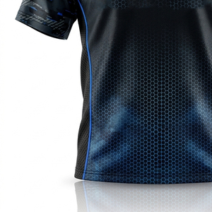 Chemises à double col en V personnalisées, vêtements d'entraînement par sublimation, chemise à manches courtes unisexe, 100% polyester, chemises à double col en V par sublimation - Product Image 3