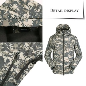 <b>Camo</b> Softshell <b>Jacket</b> <b>Men</b> Fleece Lined Waterproof Windproof Hooded Outdoor Hiking Hunting Coat Digital <b>Camo</b> Grey - Product Image 4