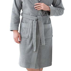 Peignoir moderne et confortable pour homme en tissu éponge 100% coton, respirant, sensation de luxe, manches longues, poches, essentiel pour la maison au quotidien - Product Image 5