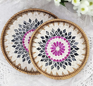 Plateau d'incrustation de nacre Plateaux de service décoratifs MOP Customize Round Tray Tableware par Tayyab Handicraft - Product Image 6