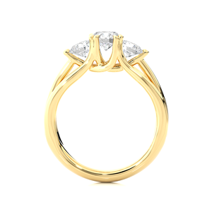 Bague en or 18 carats avec diamant rond taillé, 3 diamants, 1,39 carat, diamant cultivé en laboratoire pour femmes, certifié VS1 - Product Image 6
